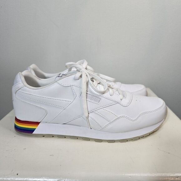 Reebok Classic Leather Pride Sneakers Men’s‎ 13 White Rainbow - Picture 1 of 12